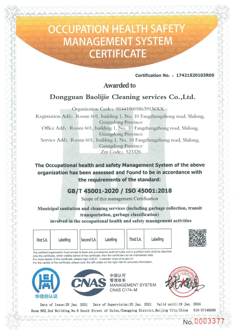occupation health safety management system